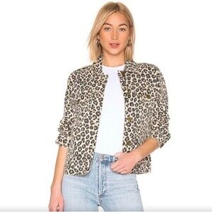 Amuse Society Isabela Leopard Jean Jacket Size M